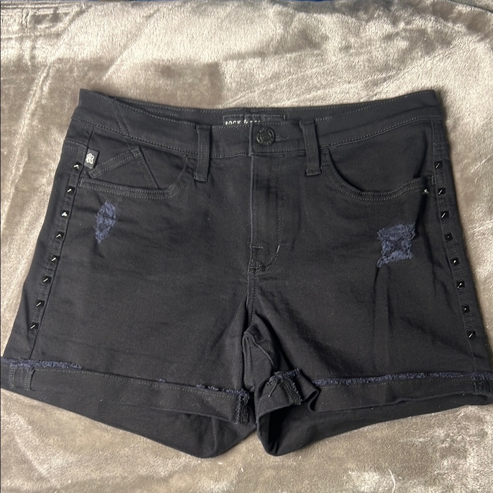 Rock & Republic Black Studded Women's Shorts